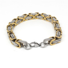 8MM Width Stainless Steel Square Shape Byzantium Bracelet